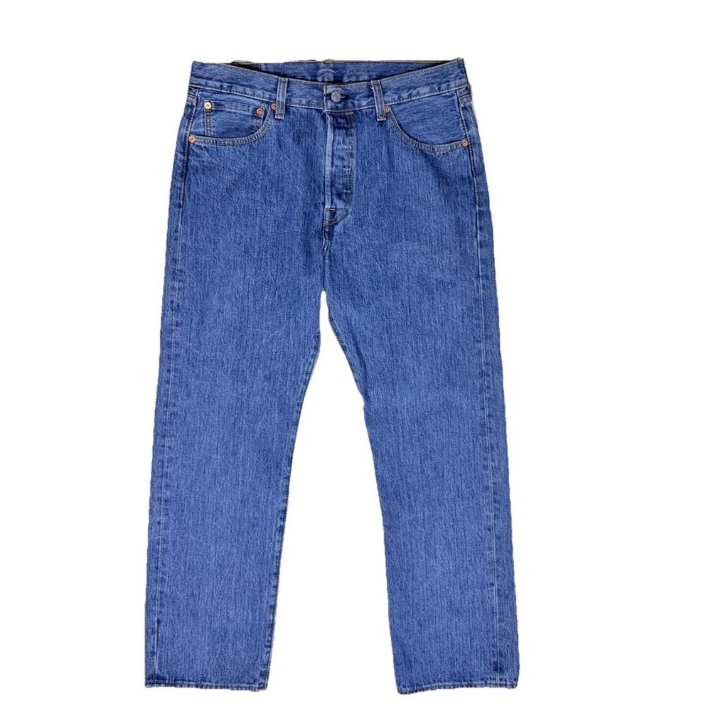 Levis 501 Original Fit Mens Blue Straight Leg Jeans W33 L29 00501-0193 - Picture 4 of 12